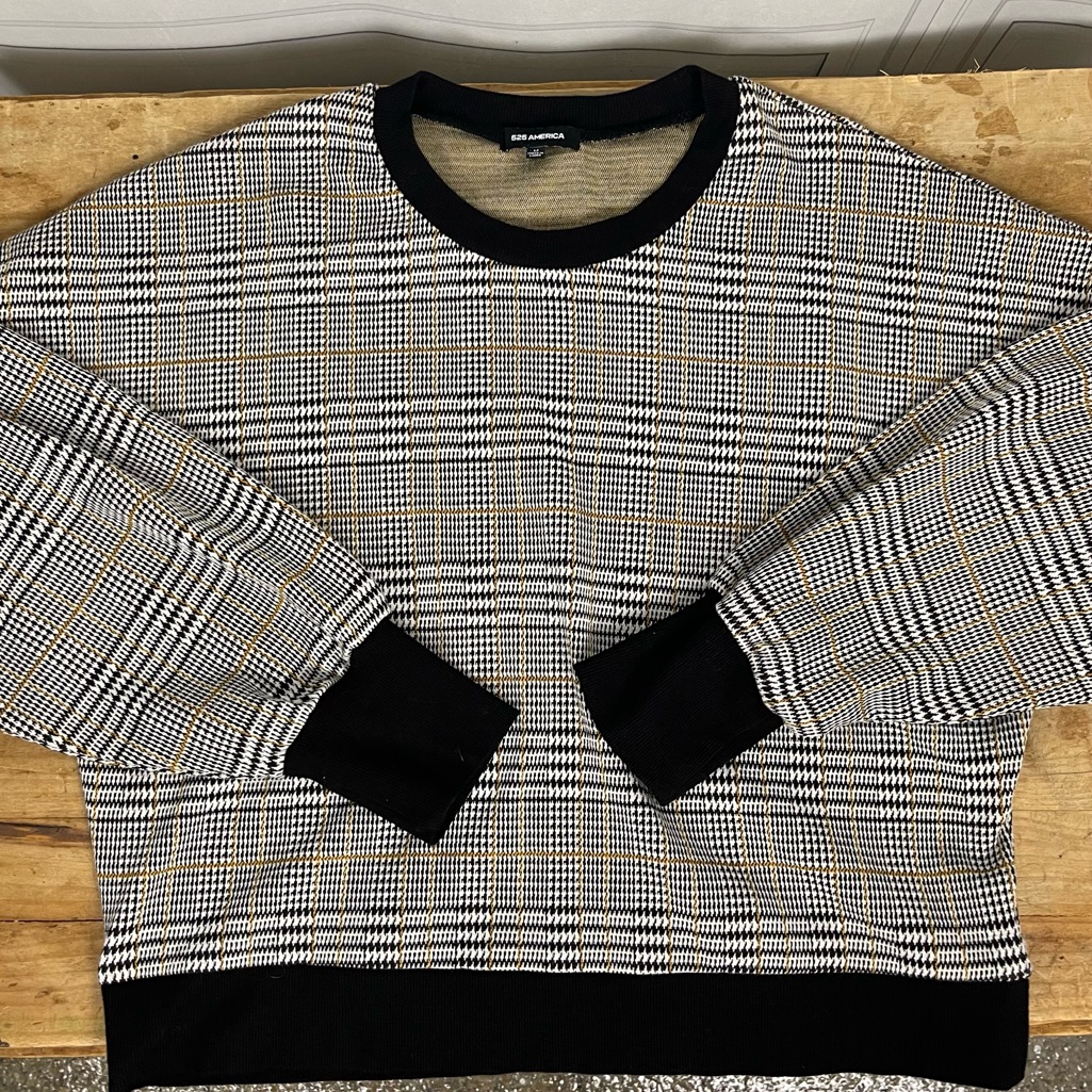 525 America Plaid Glen Plaid Pullover Crew Neck - Women's Size Medium
